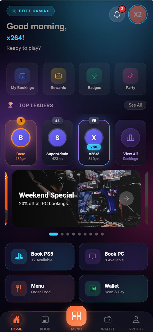 Pixel Gaming customer app